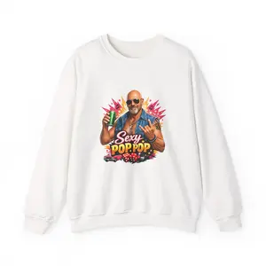 Sexy Pop Pop Graphic Sweatshirt | Retro Pop Art Grandpa Design