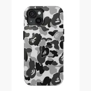Bape Protective Camo Streetwear Phone Case for iPhone 17 16 15 14 13 12 11 Impact Resistant Hard Case with Impact Dispersion Technology & Flexible Rubber Liner Glossy Finish UV Protected 2-Piece Design