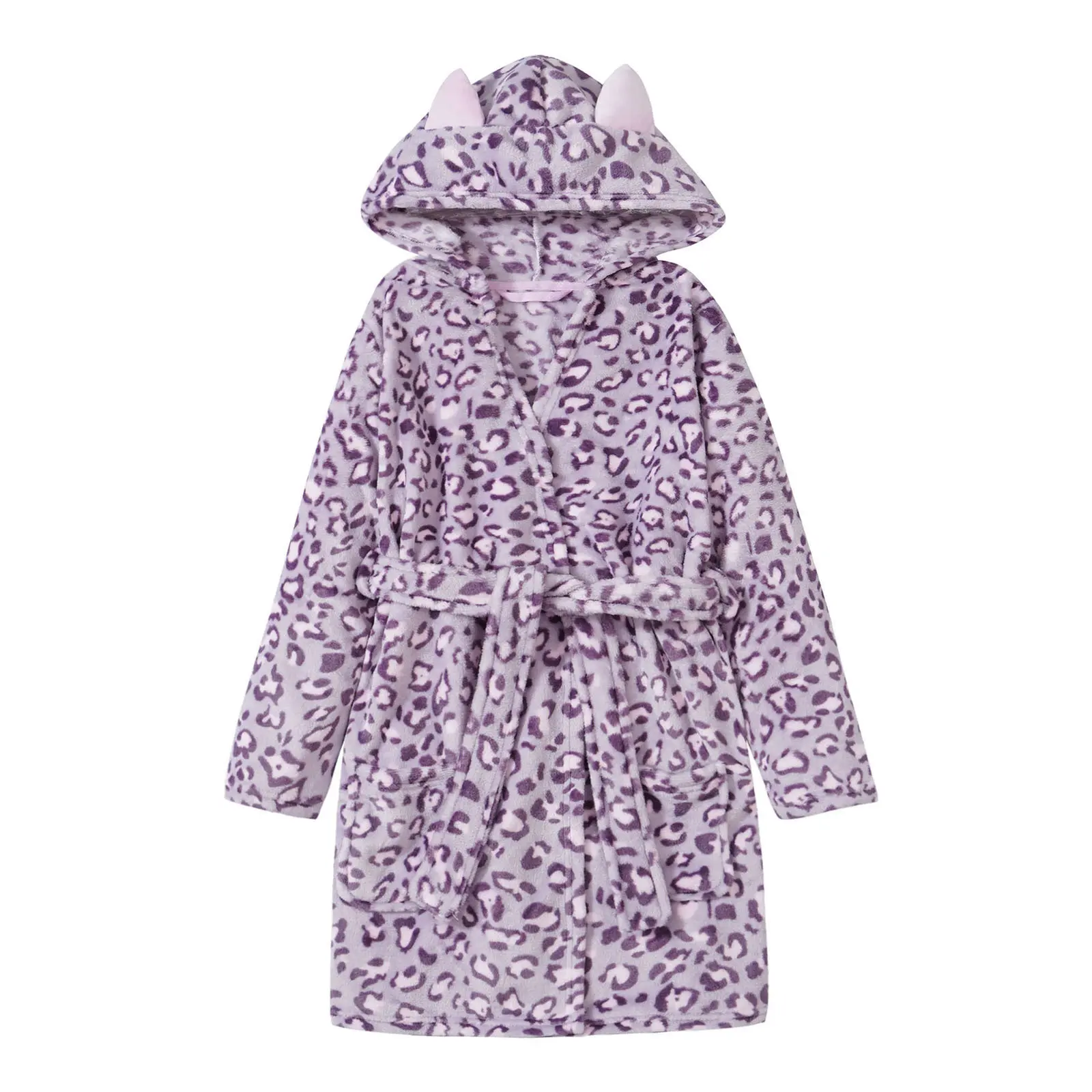 Topgal Cat Robe for Girls Cute Cozy Hooded Cat Ears Bathrobe Little Kids  Teens Size 4T-18 Leopard Print Pajamas Soft Casual - TikTok Shop