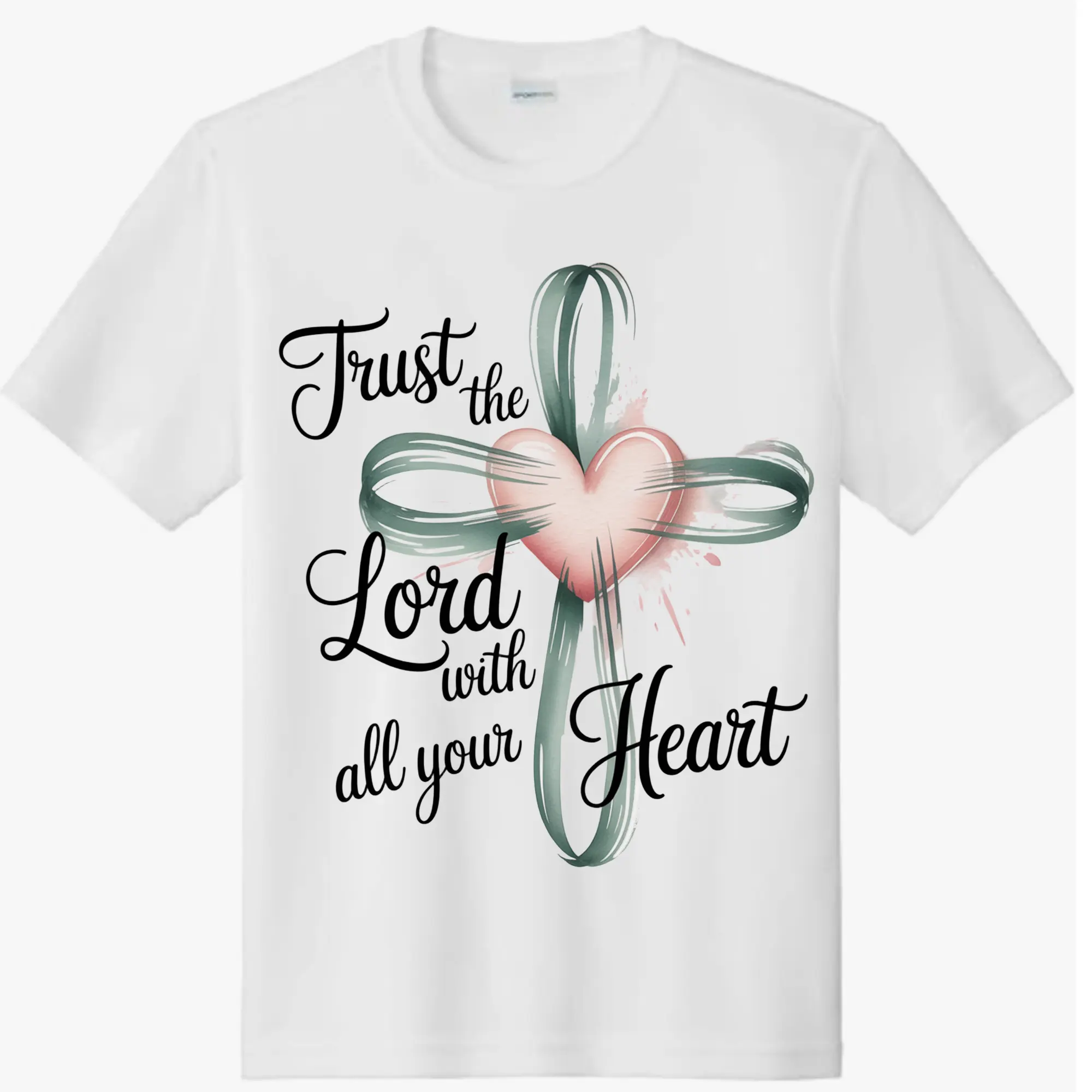 Faith Message Direct-To-Film Print Transfer, Ready-To-Press Religious Cross Spiritual Art, DIY Specialty Craft Supply for T-Shirts