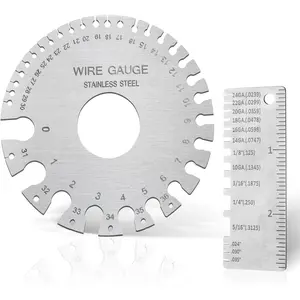 2 count Metal Gauge Thickness Tool, Wire Gauges Size for Welding, Highly Accurate Wire Gauge Measuring, Standard Dual-Sided Round Wire Sheet Gage and Thickness Gauge for Wire Welding