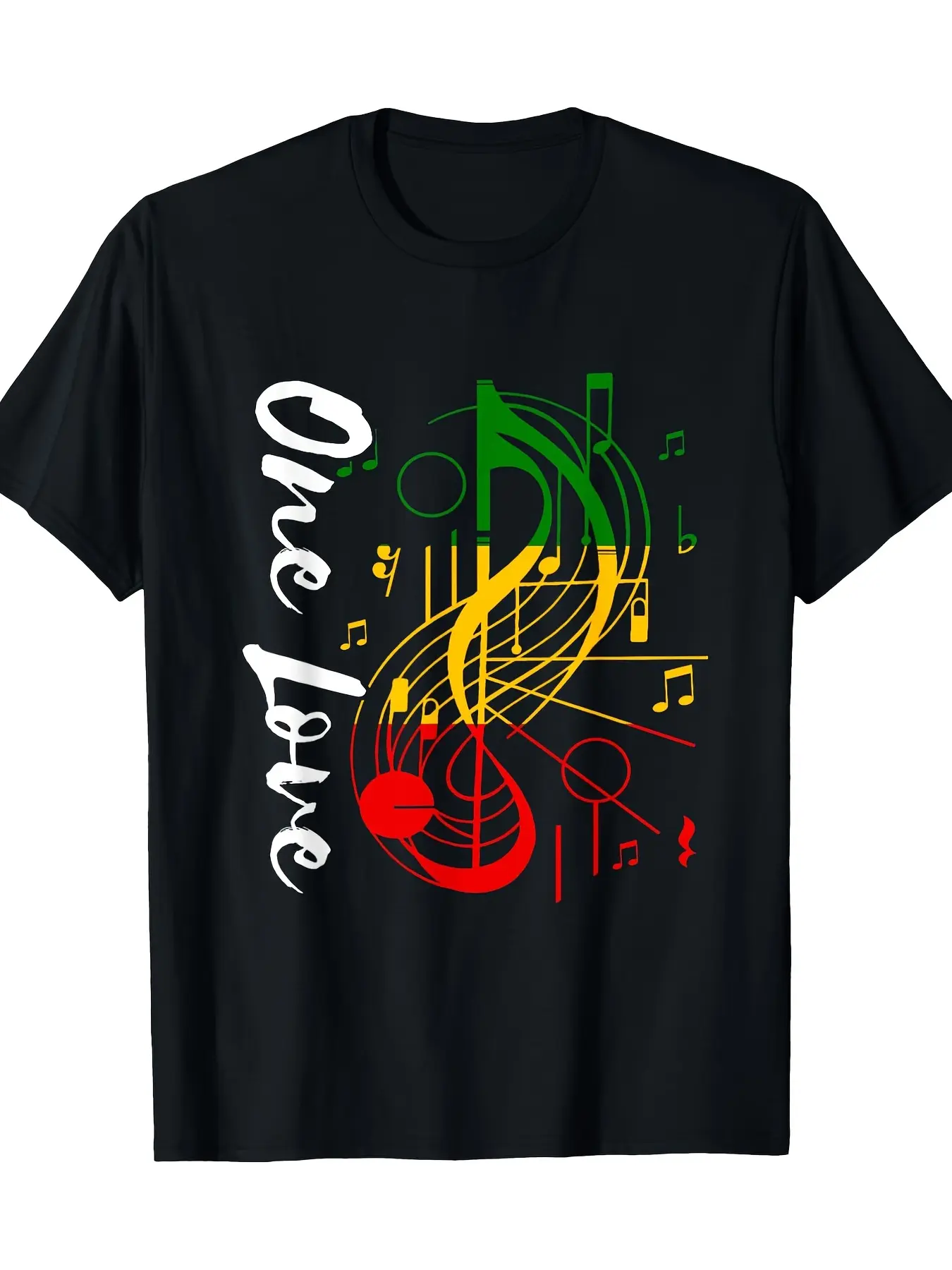 Reggae Rastafari One Pride Love Rastafarian Music Graphic Tees Casual Men's Top Vintage Funny T-shirt Crewneck Breathable
