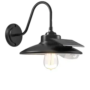 Outdoor Wall Light Solar Barn Lights With Lighting Modes And Motion Sensor Exterior Farmhouse Gooseneck Light IP65 Waterproof Wall Mount Suitable For Outdoor Yard Street Garage Shed Patio