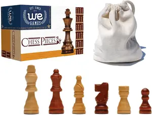 WE Games French Staunton Wood Chess Pieces with 2.5 inch King