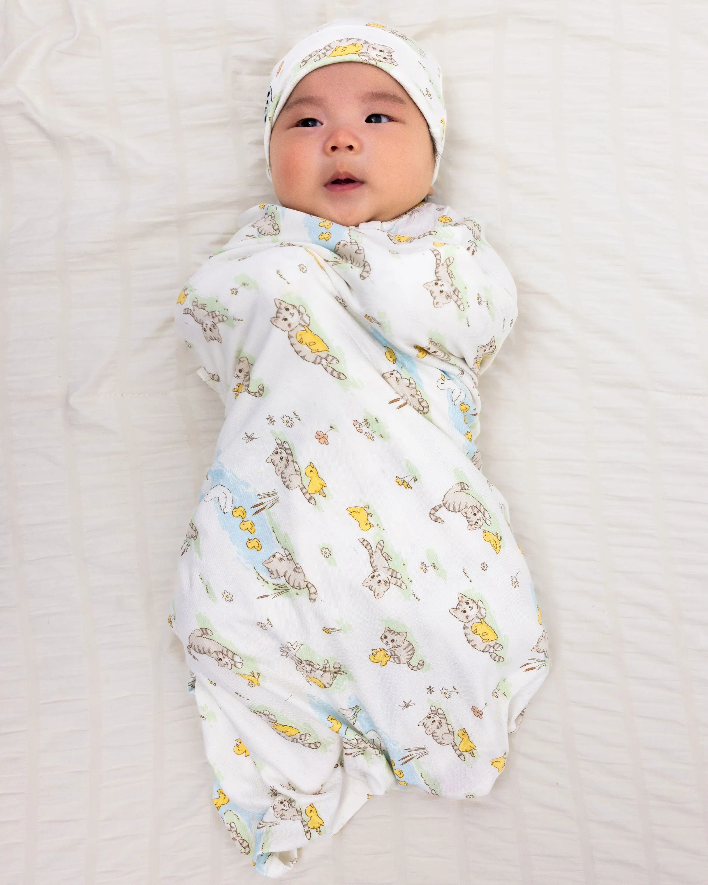 Tiny Tails Tales Bamboo Swaddle & Beanie Set