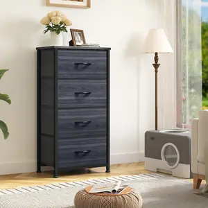 Yitahome Dresser 4 Drawers, Dresser for Bedroom, Fabric Dresser, Organizer Unit for Bedroom, Living Room, Closets & Nursery - Sturdy Steel Frame, Easy Pull Fabric Bins & Wooden Top