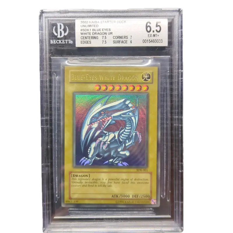 yugioh card blue eyes white dragon sdk 001 SDK-001 Blue Eyes White Dragon 2002 (Kazuki, Yu Gi Oh) ** PSA Graded 8|  Bitz & Buttons main image 1
