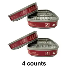 4PCS 40mm Dust & Toxic Filter Boxes, Activated Carbon Filters, Compatible with Various Half Face Masks and Full Face Masks, Respirator Mask