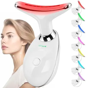 Summervibes 7 Color Facial and Neck Massager, Red Light Therapy Facial Massager Tool with LED Light, Skin Care Beauty Device, Mother's Day Gift for Women