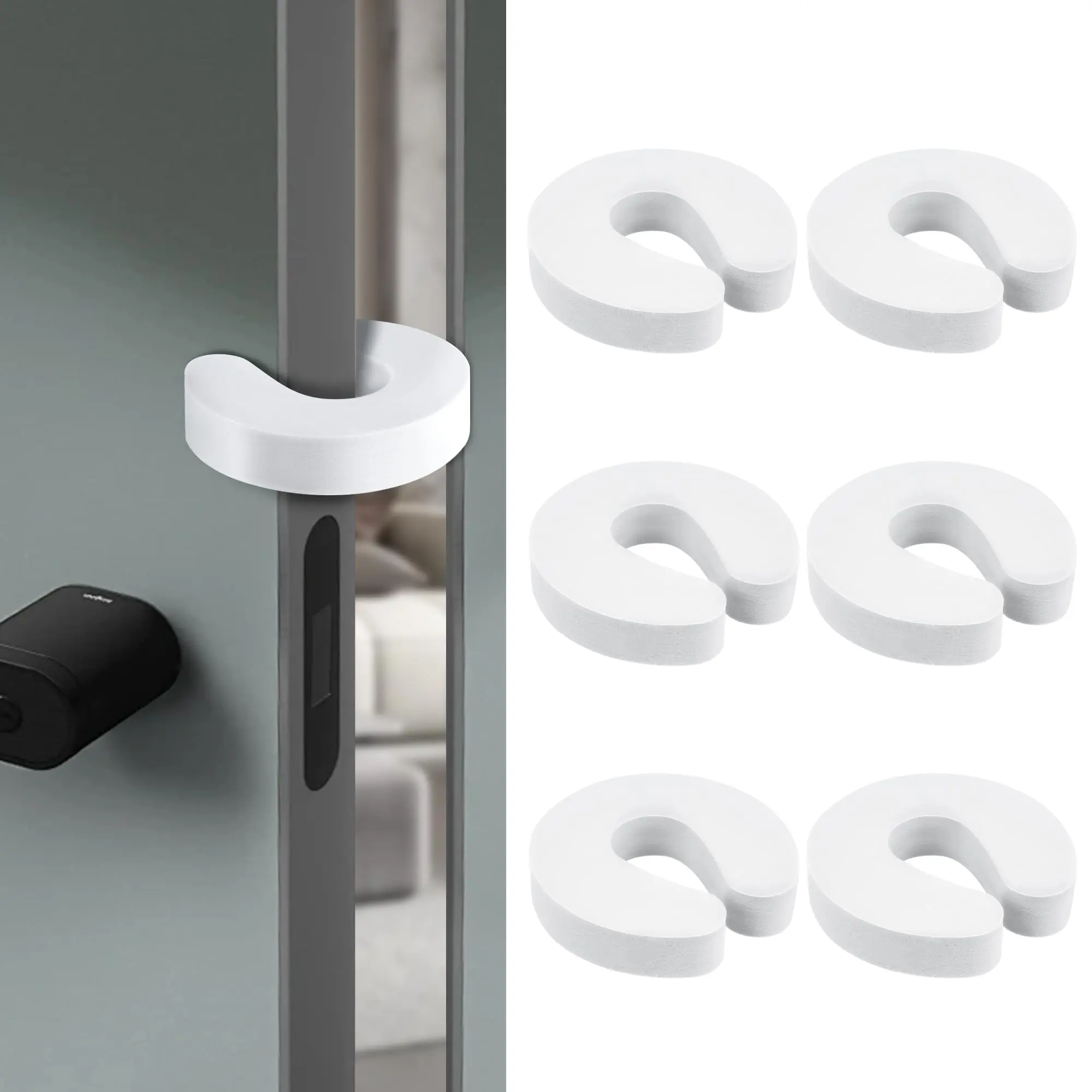 6 Pack Door Finger Pinch Guard, Anti Door Slam Stopper, Cat Toddler Door Stopper, Foam Baby Child Proof Door Stopper, Baby Proofing Doors to Keep Door Open Stop Door from Slamming