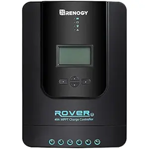 Renogy Rover 40 Amp 12V/24V DC Input MPPT Solar Charge Controller Auto Parameter Adjustable LCD Display Solar Panel Regulator fit for Gel Sealed Flooded and Lithium Battery Charger