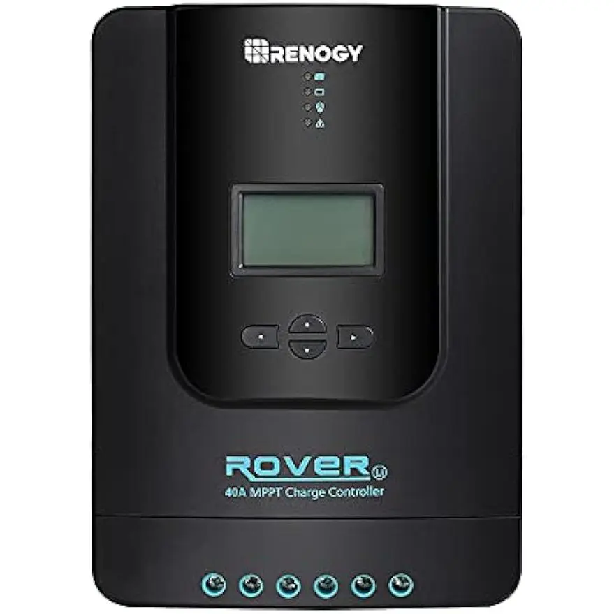 Renogy Rover 40 Amp 12V/24V DC Input MPPT Solar Charge Controller Auto Parameter Adjustable LCD Display Solar Panel Regulator fit for Gel Sealed Flooded and Lithium Battery Charger