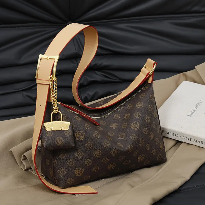 Women's Elegant Waterproof PU Leather Metallic Hobo Crossbody Bag - Lightweight Slip-On Fashionable Shoulder Purse with Adjustable Strap for Business Use (Do Not Wash), Crossbody Bags, Casual Trendy Bag