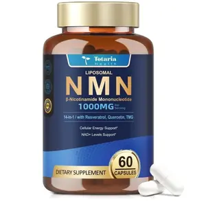 14-in-1 Liposomal NMN Supplement 1000mg, 99% Pure NMN Resveratrol Complex with TMG, Quercetin, CoQ10, ALA, PQQ, Support NAD+ Levels, Healthy Aging, Stabilized 60 Veggie Capsules, cGMP