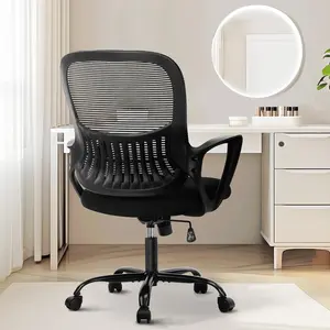 Office Chair Managerial Executive Chair,Ergonomic Mid-Back Mesh Rolling Work Swivel Chairs Ergonomic Mesh High-Back Chair Furniture Adjustable