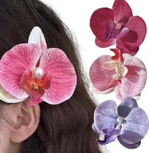 Orchid Hair Clips - Lightweight Floral Clips for Summer Events Secure Grip & Comfortable Wear Perfect for Weddings Brunches & Beach Days