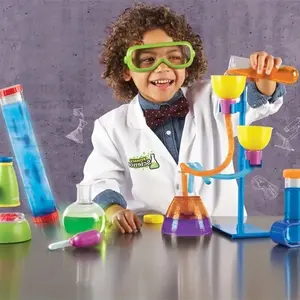 280 Science Lab Kit - PVC Educational Lab Kit with scientist costume, role play, learning tools - the perfect birthday and Christmas gift for boys and girls cell toy