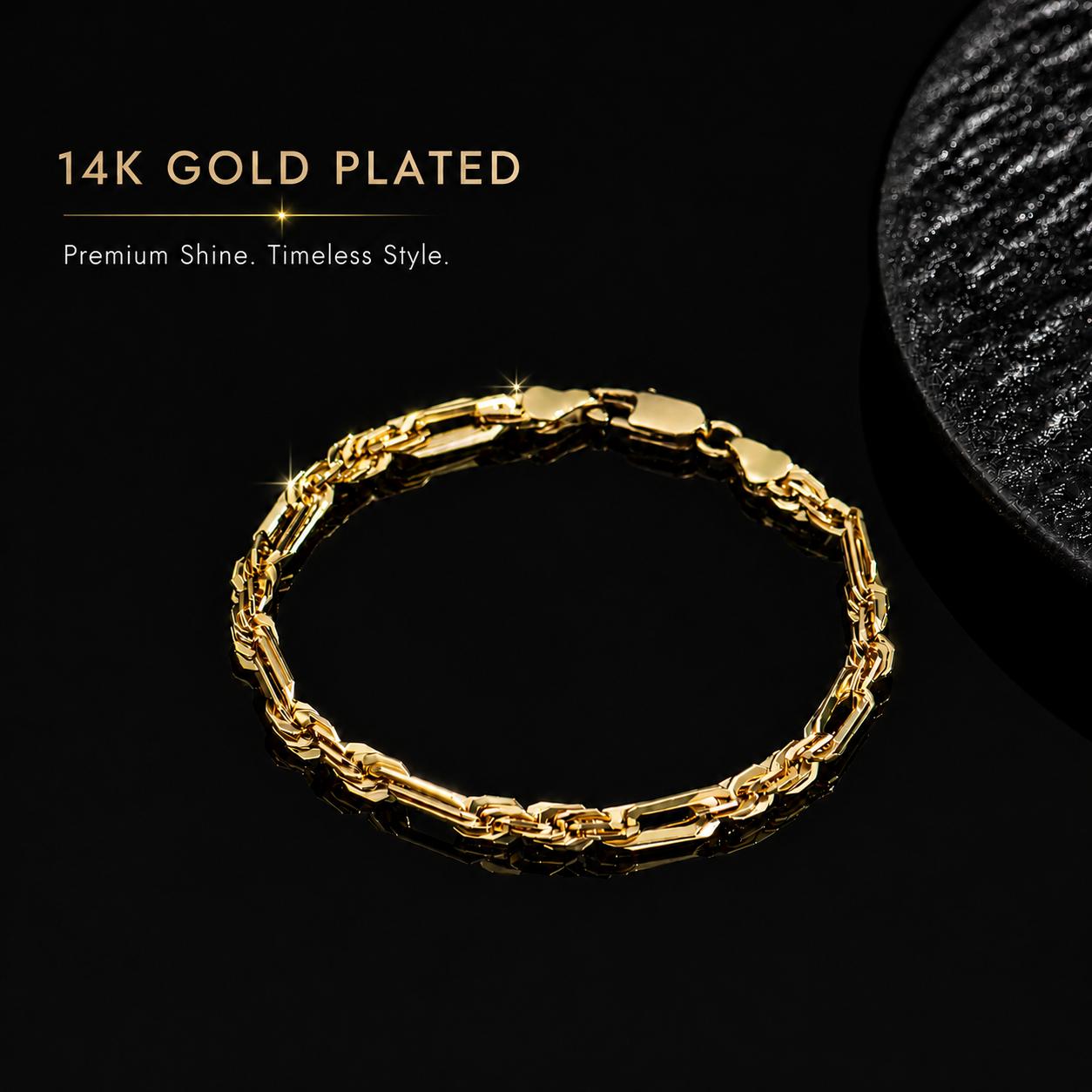 Holylegend 14K Real Gold-Plated Milano Rope Chain Bracelet, 14K Gold Plated Diamond Cut Rope, Simple Twist Link Bracelet,Hip Hop Jewelry, Classic Rope Link Bracelet, Gift Ready,Father's Day Gift Holylegend 14K Real Gold-Plated Milano Rope Chain Bracelet, 14K Gold Plated Diamond Cut Rope, Simple Twist Link Bracelet,Hip Hop Jewelry, Classic Rope Link Bracelet, Gift Ready,Father's Day Gift