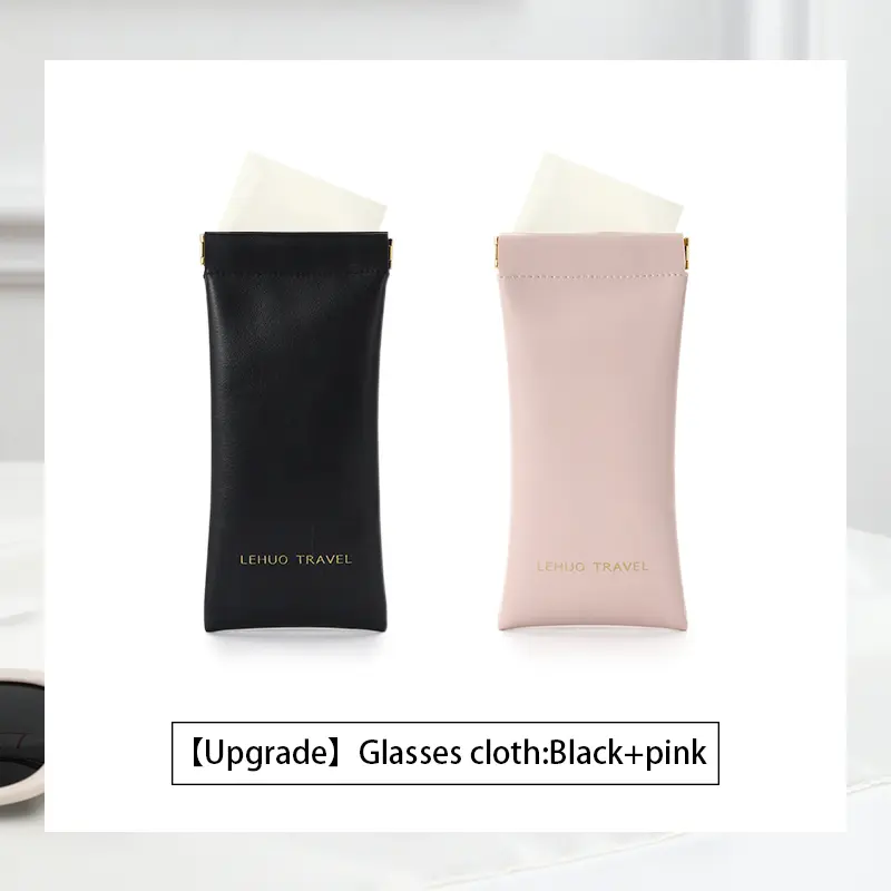 Black+Pink 【ButterSoft Leather】with glasses cloth