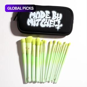 ombre makeup brush with makeup brush holder, 16pcs/set, made by mitchell, makeup brush set, brush set, cosmetics