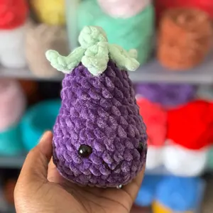 Hand-crocheted eggplant