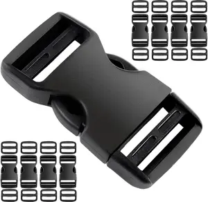 8 Set 1 Inch Buckles for Straps Clip Quick Side Release Buckles,Buckle Straps with 16 Pcs Slide Clips,Plastic Buckle Clips Belt Buckle for Nylon Webbing Straps,Belt Buckles,Dog Collars TKYZMS