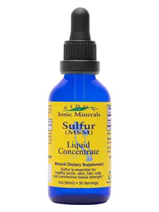 Eidon Ionic Minerals Liquid Sulfur 2oz Concentrate - MSM Sulfur Drops Supplement, Supports Healthy Joints, Smooth Skin, & Glossy Hair, No Preservatives or Additives Gluten Free GMO Free Dairy Free Fitness Dietary Collagen Healthcare Optimum