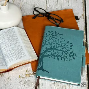 SETTINI Teal Tree of Life Refillable Journal Double pen Holder