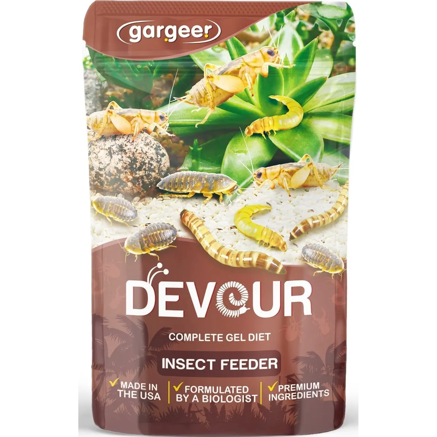 Gargeer Bugs and Insects Food. Complete Gel Diet for Roaches, Crickets, Worms, Dubia, Fly, etc. Made in The USA, Using Premium Nutritional Ingredients. 8oz Powder Turns into 2 Pound of Ready Food.…