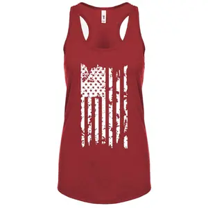 LAPG Women's Distressed US Flag Tank Top
