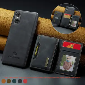 For Sony Xperia 10 Vi Wallet Case, Detachable Magnetic Synthetic Leather, Two-In-One Design, Solid Pattern, Phone Accessory