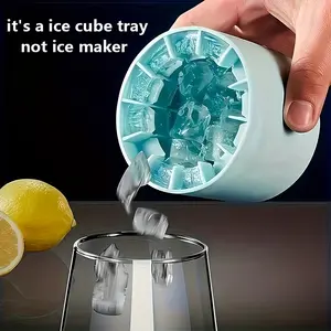 Silicone Ice Cube Mold, Perfect Shape Ice Maker, Holds Up to 60 Cubes, Kitchen Appliance, Refrigerator Organizer, Storage Box, Ice Cube Tray