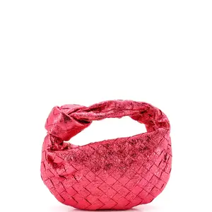 Pre-owned Bottega Veneta Leather Shoulder Bags BV Jodie Hobo Metallic Intrecciato Nappa Mini by Rebag