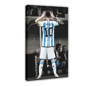 Football Lionel Messi Canvas Poster Wall Art Decoration For Home Bedroom Office Living Dorm Room Decor Boys Girls Gift