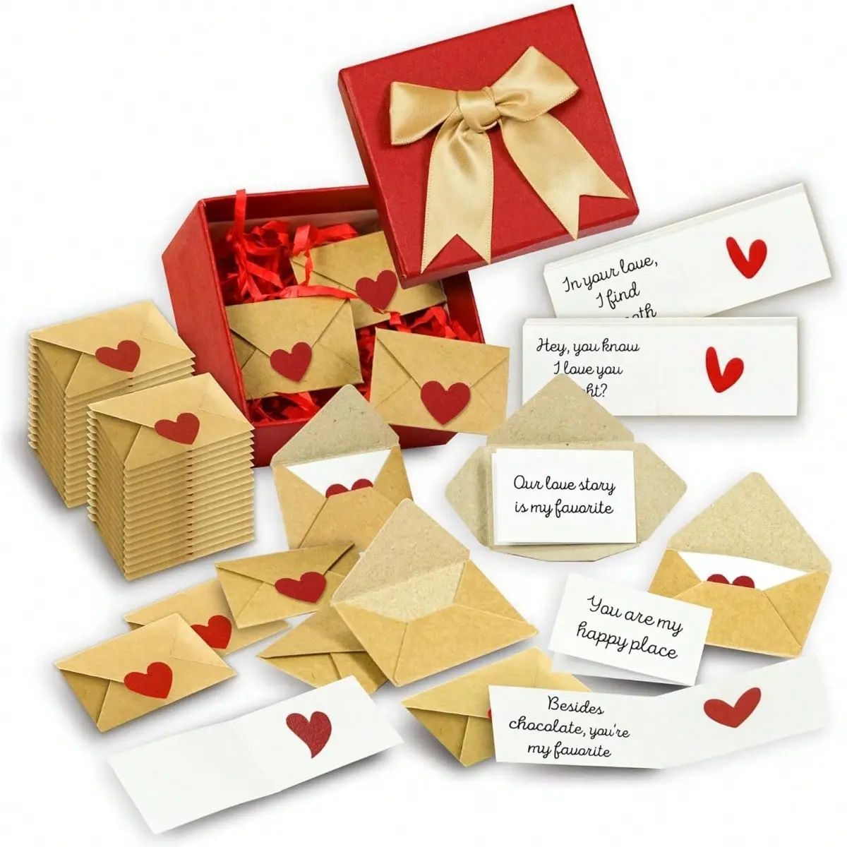 DIY Love Notes Box Set Mini Blank Cards & Envelopes | Cute Personalized Gift for Him Her Boyfriend Girlfriend | Mother's Day Back to School Dorm Aesthetic Wedding Season Valentine Anniversary Birthday Gift
