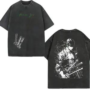 Roronoa Zoro T-Shirt, One Piecee Anime Tee, Three Sword Style Shirt, Santoryu Graphic Top, Vintage Washed Streetwear, Green Aesthetic Design, Wano Arc Zoro Tee, Oversized Unisex Outfit, Shonen Spirit Collection vintage style top Menswear Man Streetwear