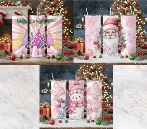 Christmas Tumbler 20oz - Festive Christmas Design with Trees Perfect for Holiday Beverages