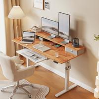 Light Rustic Brown - with Drawers & Keyboard Tray