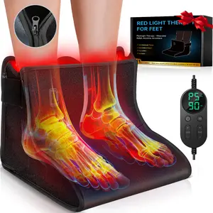 Red Light Therapy for Feet, 180 LEDs Full Coverage Near Infrared Light Therapy Boot with 3 Modes, 10-90 Min Timer, Leather Feet Wrap for Heel, Sole, Plantar Joint Muscle Recovery
