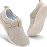 Leisfit Women's Wide Width Walking Shoes - Knit Athleisure Sneakers for Women with Adjustable Strap, Rubber Non-Slip Soles, Lightweight Breathable Design for Neuropathy & Work, Lightweight Breathable Shoes