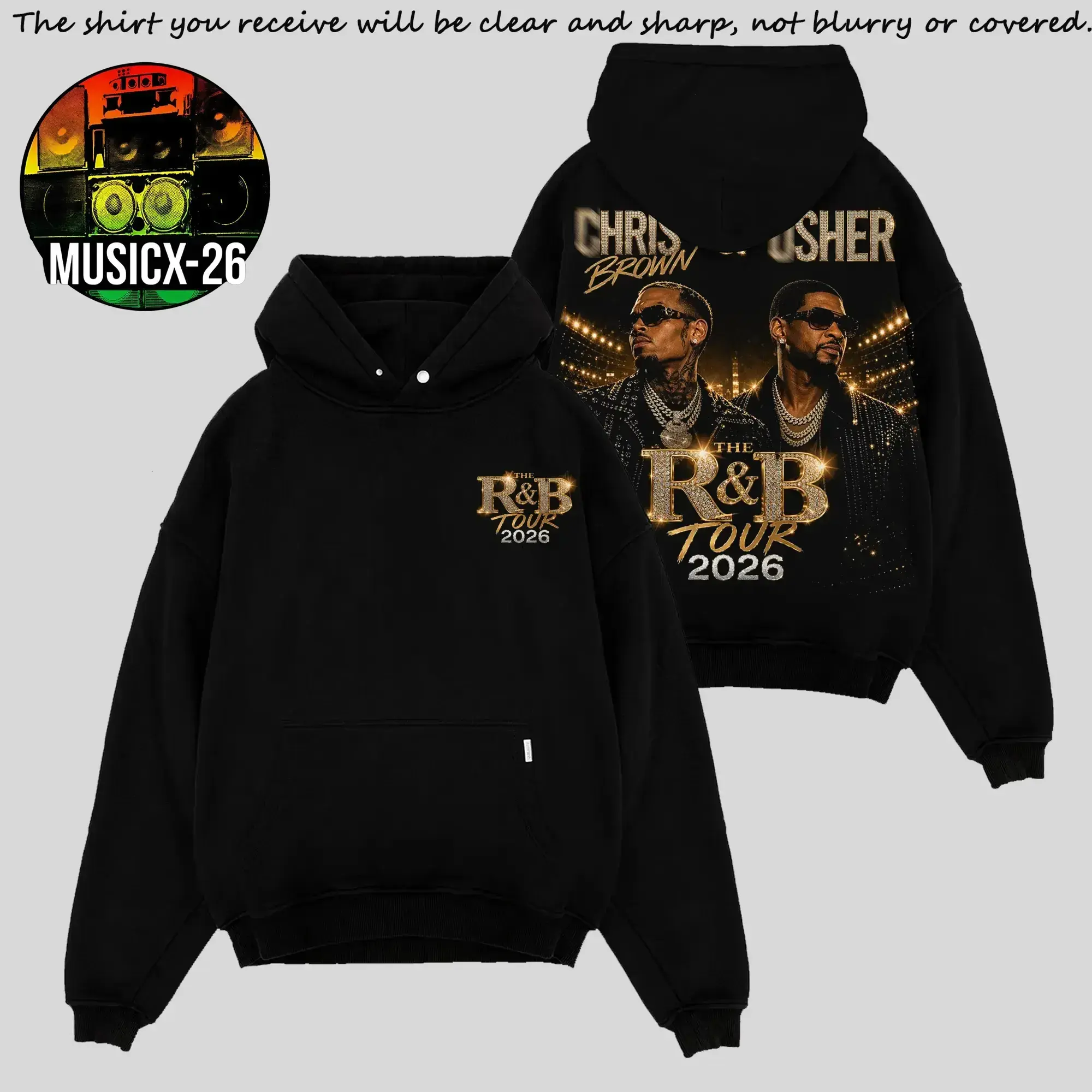 [FREE SHIP] The R&B Tour 2026 : Raymond & Brown Date Premium Cotton Hoodie , R&B Music Duo Graphic Tee, Urban Hip Hop Soul Streetwear Shirt, Breezy Concert Tour Merch,
