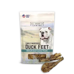 Duck Feet Single Ingredient 5 High Value Dental Chews - Crunchy Digestible Low-Fat Dehydrated Dog Treats for Training, Rewarding, Teeth Cleaning Food for dogs. Dental, great for teeth.