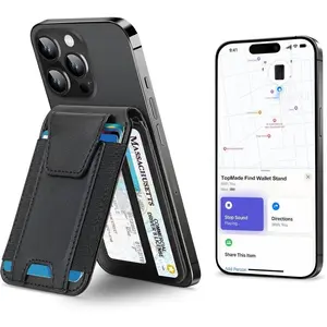 Hualanning DigitalMagsafe Wallet, Works with Apple Find My(IOS only), Strongest Magnetic Wallet for iPhone 17/16/15/14/13/12 Series, Magnetic Card Holder with Adjustable Stand, 9 Cards Holder, Gifts for Boyfriend, Girlfriend, Mens, Males, Mother, Father