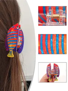 Cute Ocean Animal Tropical Fish Hair Clip, Daily Commute Beach Vacation Cartoon Backside Hairclip, Women's Shark Hair Accessory