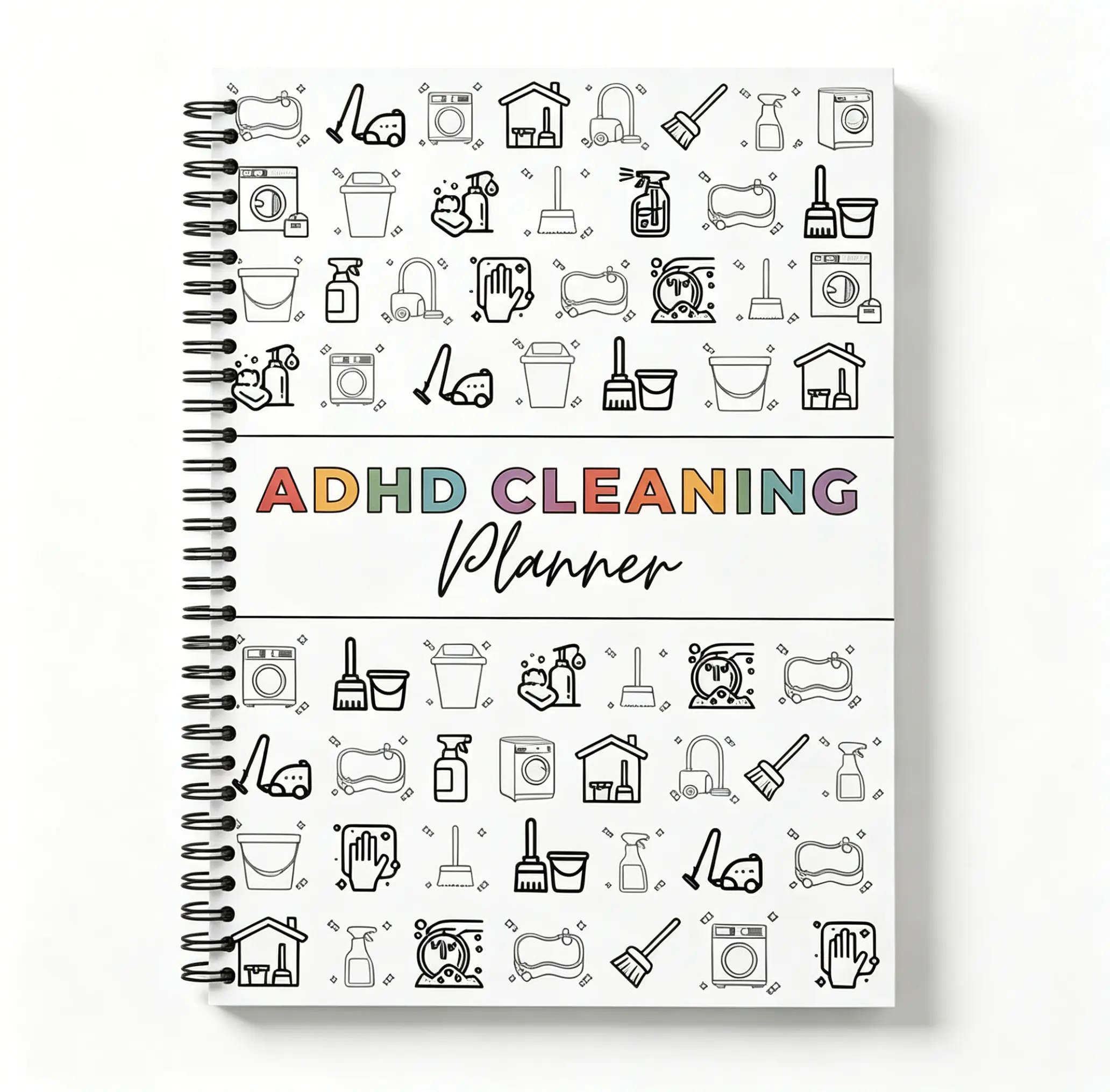 ADHD Cleaning Planner Spiral Bound Home Organization Journal Daily Routine Chore Tracker House Cleaning Checklist Notebook Gift