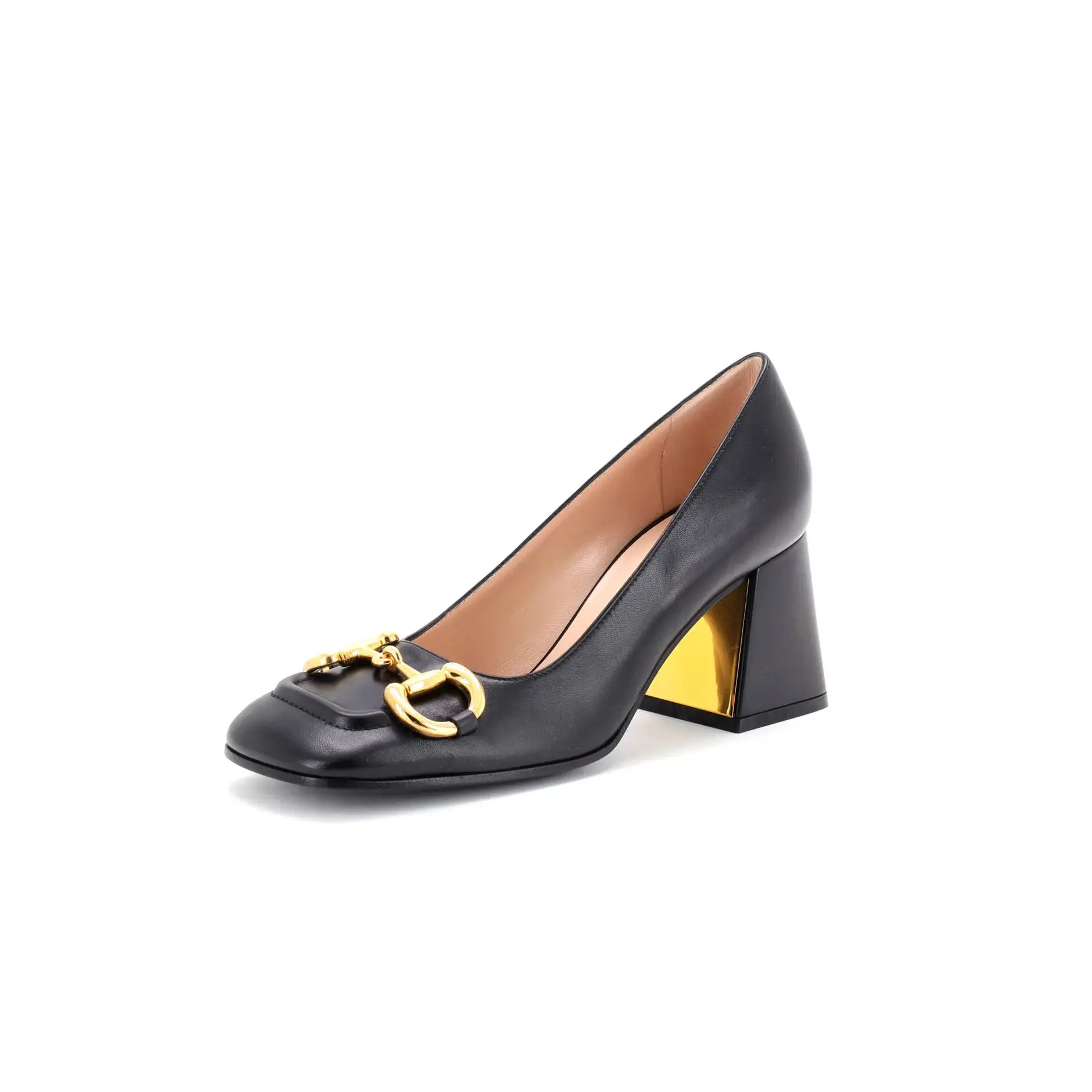 Pre-owned Gucci Women's Horsebit Mid-Heel Pumps Leather by Rebag