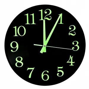 Luminous Vinyl Wall Clock, Silent and Noiseless, Clear Simple Numbers, Perfect for Living Room Kitchen Decor, Home Decor, Great Gift for Parties Holidays