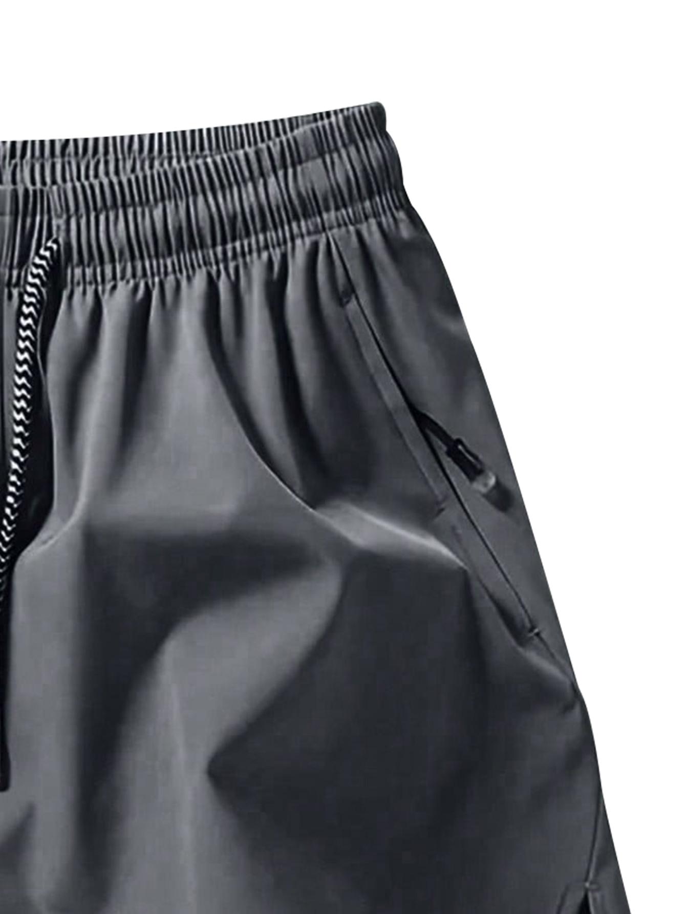 Pack of 2 men’s ice silk casual shorts—breathable, high-waisted athletic shorts that dry quickly for fitness. A summer essential suitable for vacations, running, sports, workouts, everyday wear, outdoor activities. Tropical Operator Pants men's Breathable