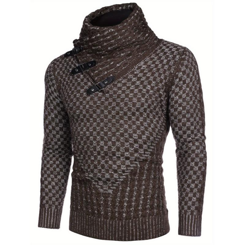 Stylish Men's Novelty Turtleneck Pullover Sweater - Soft, Breathable, and Warm - Perfect for Casual Daily Wear, Outdoor Activities, and Gift Giving