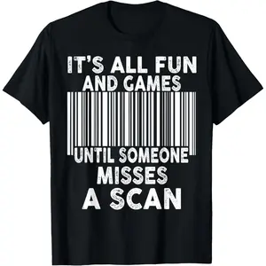 Fun barcode scanner T-Shirt,Made of 100% cotton,Not easy to shrink, Durable,Soft and comfortable,Made in USA